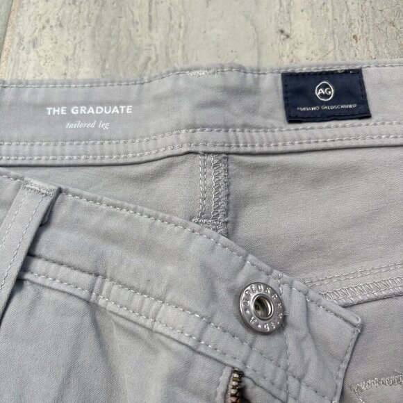 AG Adriano Goldschmied The Graduate Tailored Leg Light Gray Jeans Size 36 x 30 - Picture 2 of 7